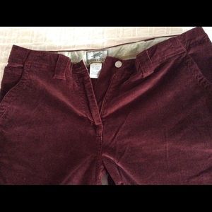 Womens corduroy pants, burgundy